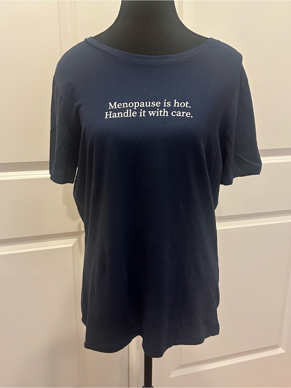 Bella Canvas Navy Short-Sleeve Tee with White Slogan